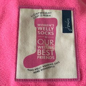 Joules bright pink welly socks